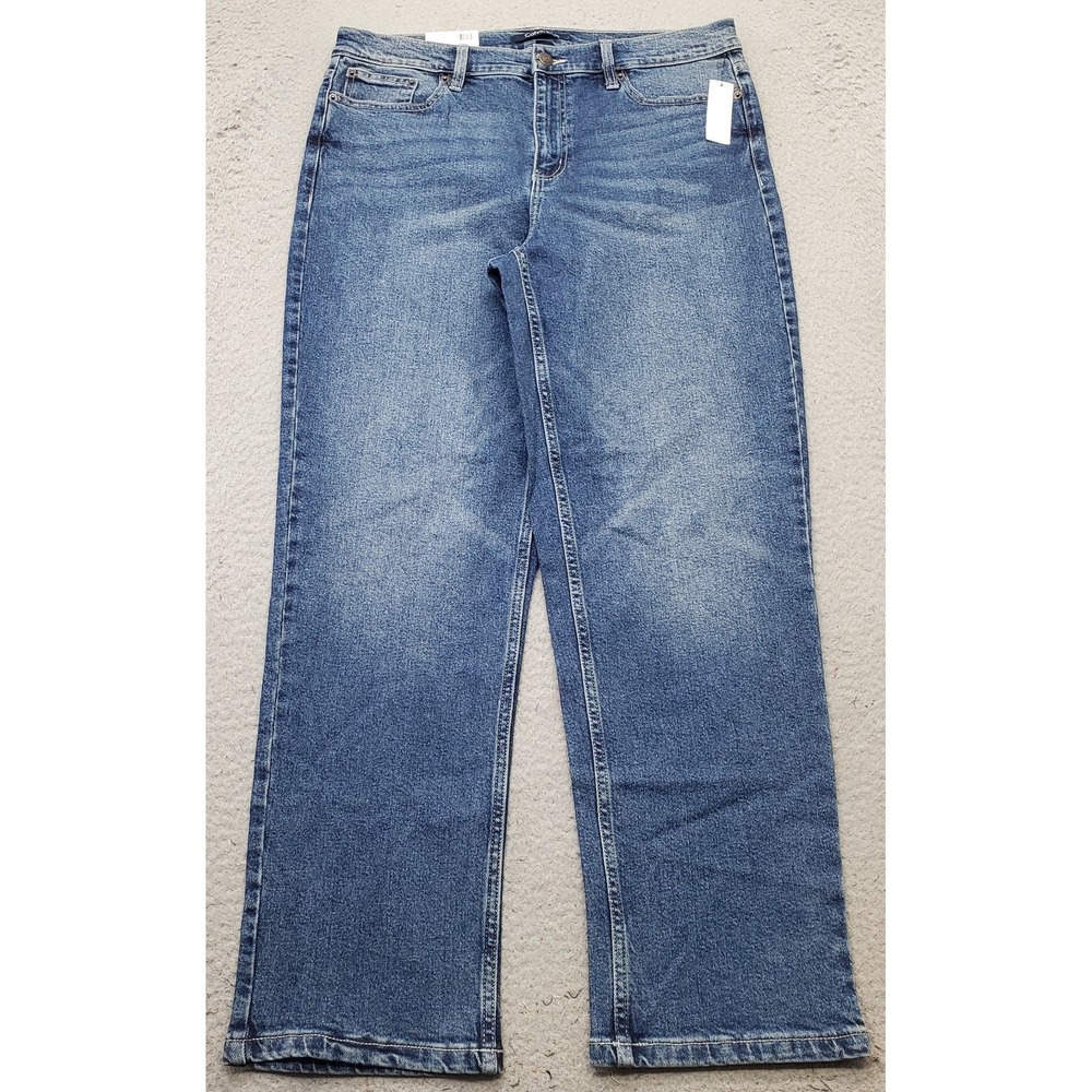 Calvin Klein Jeans Womens 12 Blue Denim High Rise Stretch Vintage Straight Leg